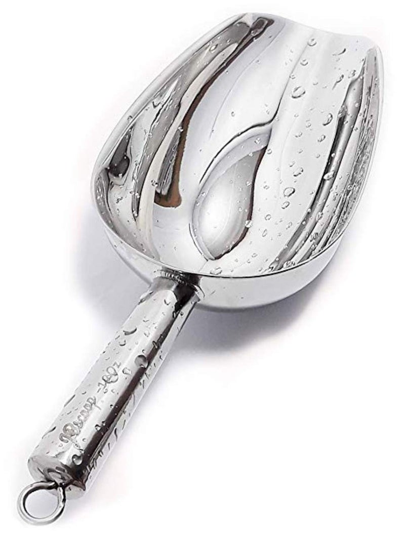 JBscoop Stainless Steel large Ice Scoop 11.3 inch, Feed Candy Popcorn Sugar Utility Scoop Easy Storage, Heavy Duty - 18 Oz - Image 1